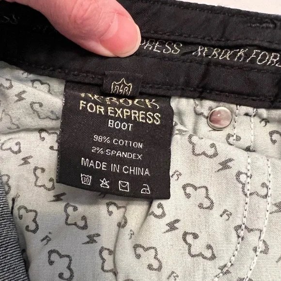 Y2K 2011 REROCK For Express Dark Distressed Low Rise Bootcut Jeans Size 0R - Picture 6 of 10